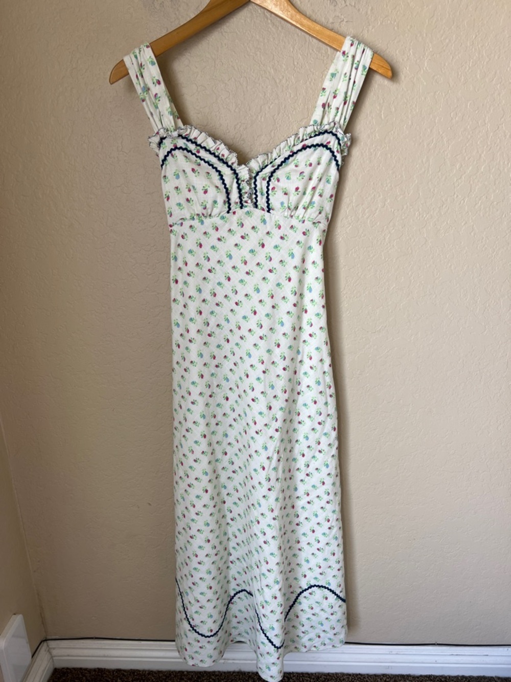 Free people sweet hearts midi floral tie back dress XS - Picture 2 of 12